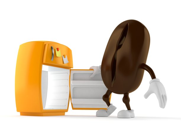 咖啡豆特性与开放式冰箱图片下载