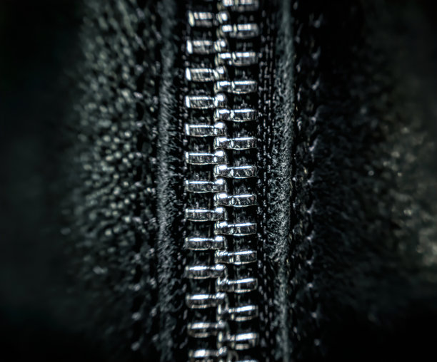 粗钢拉链和黑色复古皮革图片下载