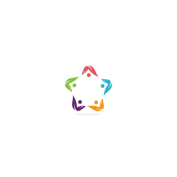 彩色圆圈星形联合社区标志图片下载