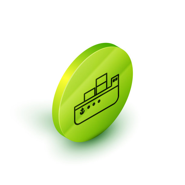 油船图标孤立在等距线上图片下载