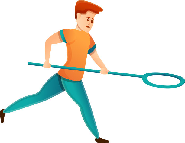 人抓流浪狗卡通风格图标图片下载