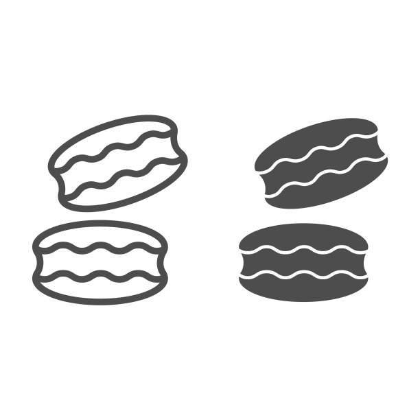 饼干线和固体图标椰子或地面图片下载