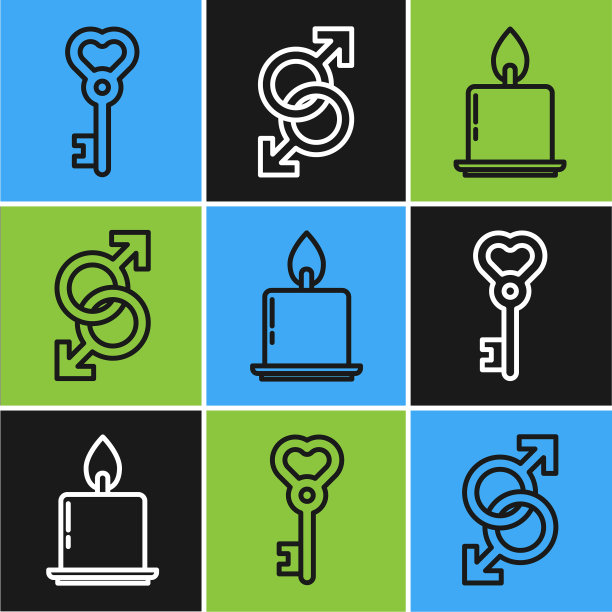 把线键设为心形燃烧的蜡烛和图片下载