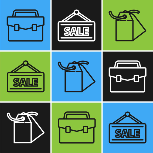 设定行公文包空白标签模板价格标签图片下载