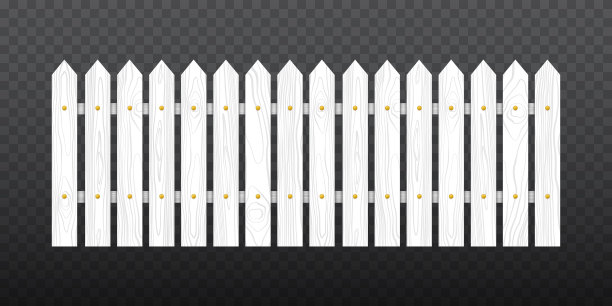 白色木栅栏隔离图片下载