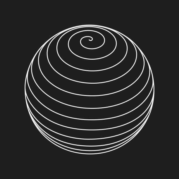 螺旋圆旋转线线框球面图片下载