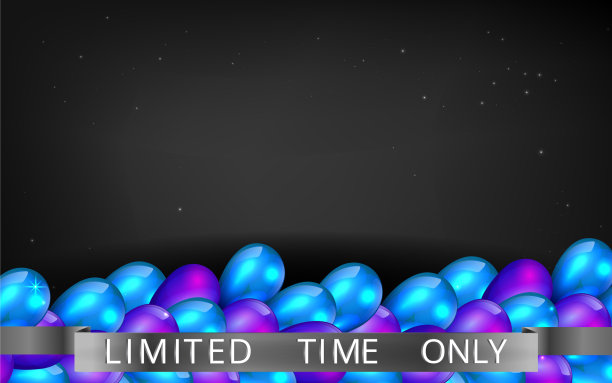 闪亮的紫色和金属蓝色气球与图片下载