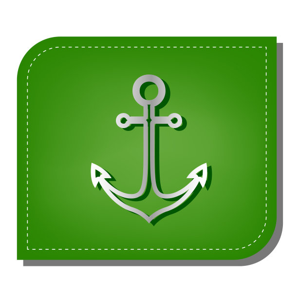 锚图标银色渐变线图标黑色图片下载