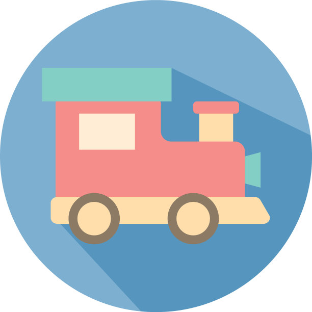 可爱的火车儿童玩具积木风格图标图片下载