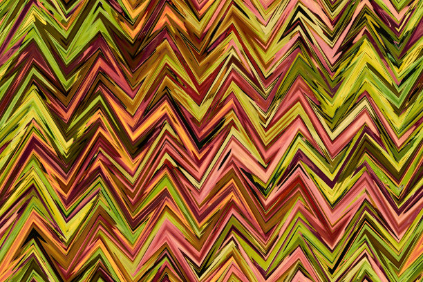 抽象的锯齿波模式。秋叶照片的艺术图像处理。美丽的多色图案，任何设计在红色，黄色，绿色和棕色调。背景图像图片下载