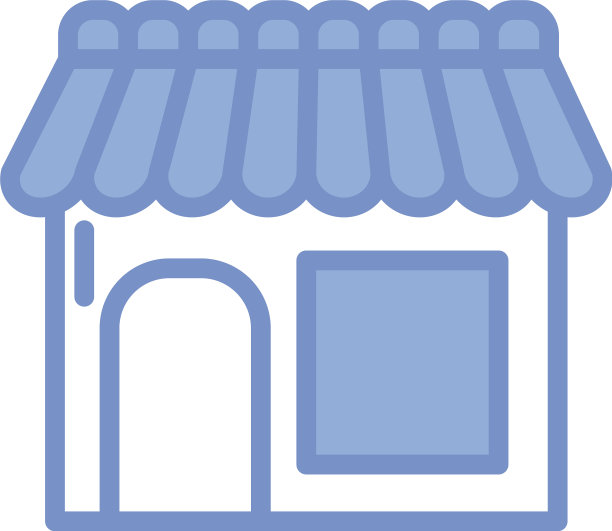 商店图标蓝色轮廓样式图片下载