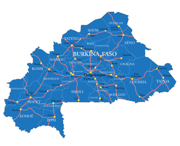 布基纳法索地图图片下载