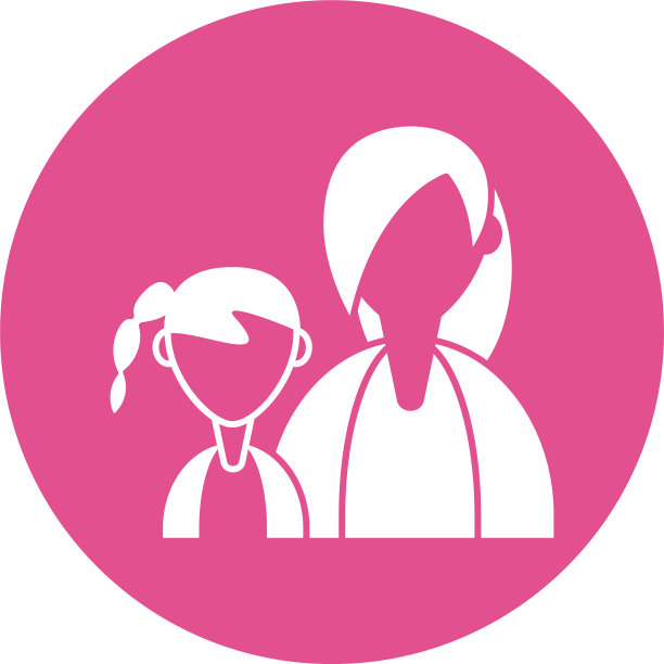 女人与女儿剪影风格图标图片下载