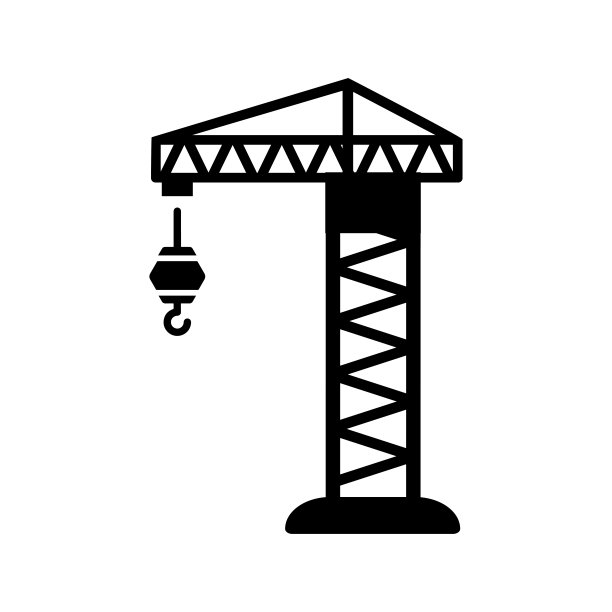 建筑起重机黑色图标图片下载