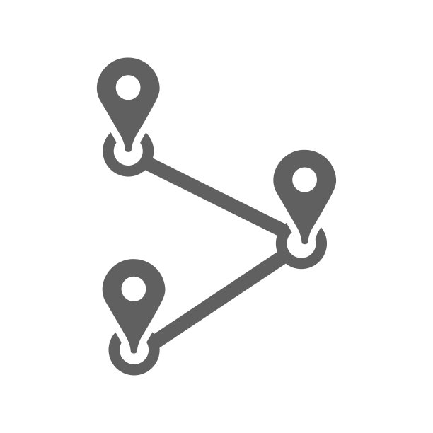 位置，路线，方向图标/灰色图片下载
