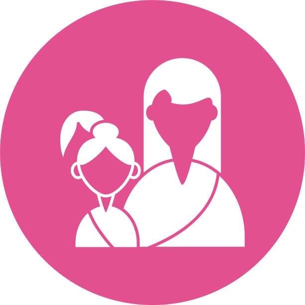 女人与女儿剪影风格图标图片下载