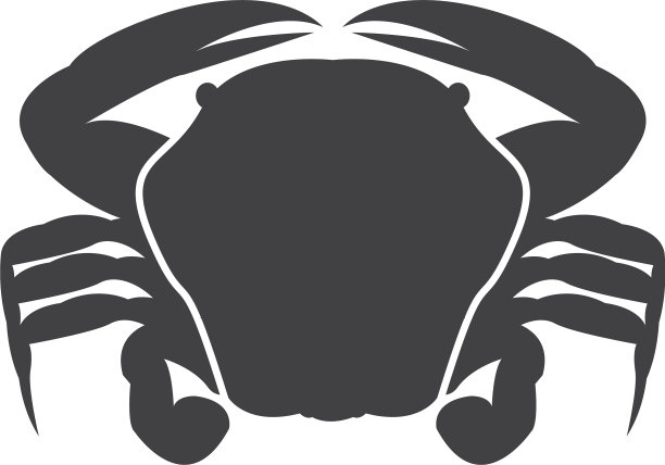 螃蟹平面设计模板孤立图片下载