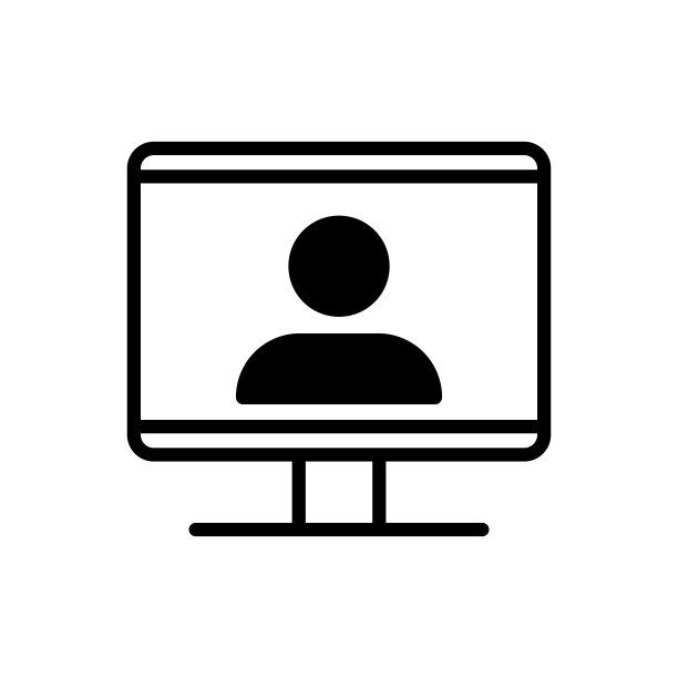 视频会议图标。电脑屏幕上的人。图片下载