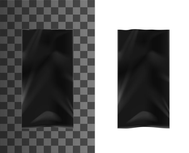 黑色塑料袋矢量3d包装图片下载