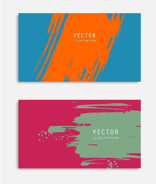 抽象的墨水刷条幅设置与垃圾的效果图片下载