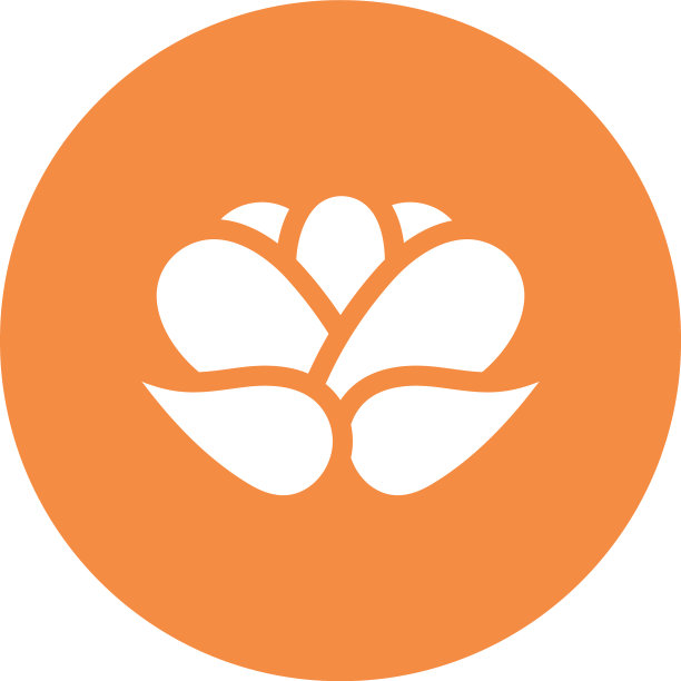 花与叶块和平面风格的图标图片下载