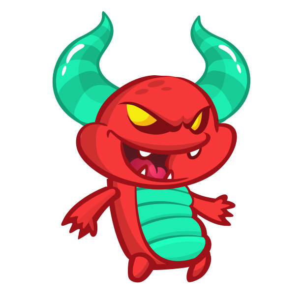 有趣的卡通怪物。可爱的怪物生物矢量插图。图片下载