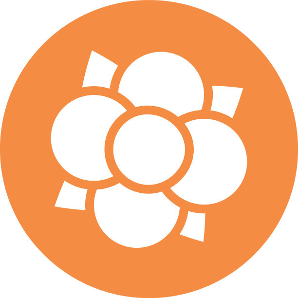 花与叶块和平面风格的图标图片下载