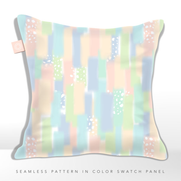 矢量多粉彩彩虹颜色彩虹重叠抽象油漆无缝模式与不规则几何薄片，缓冲设计。图片下载