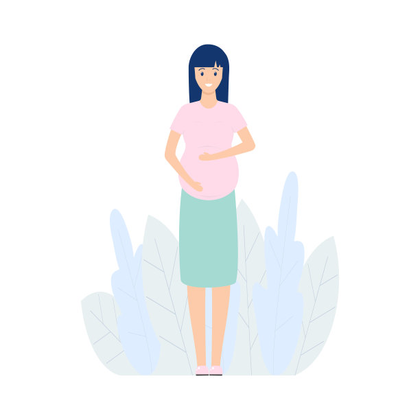 快乐的孕妇独自站着。图片下载