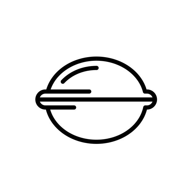 核桃侧视图简单的黑白轮廓图标。平面向量插图。孤立在白色的。图片下载