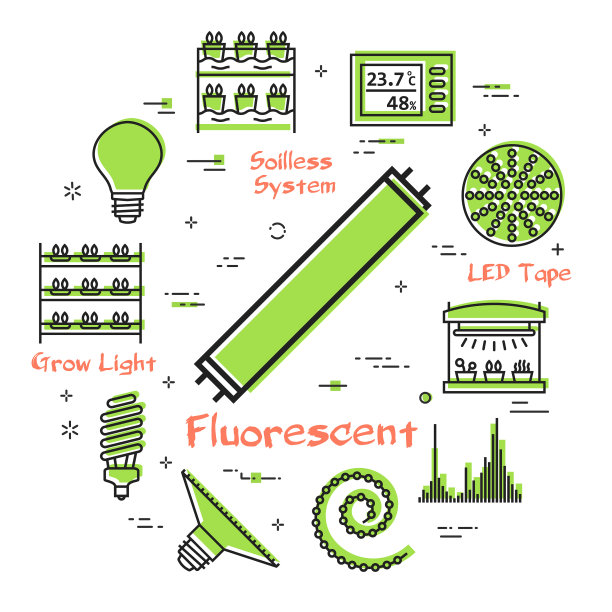 概念水培和生长led灯图片下载