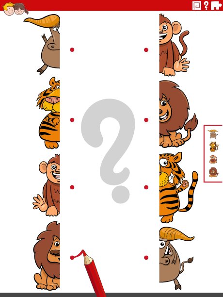 将一半的图片与野生动物配对图片下载