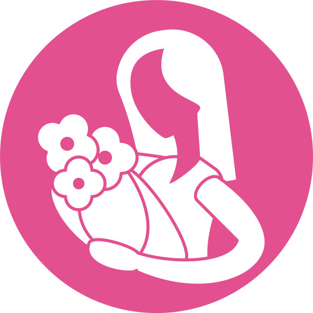 女人捧着一束剪影风格的鲜花图片下载