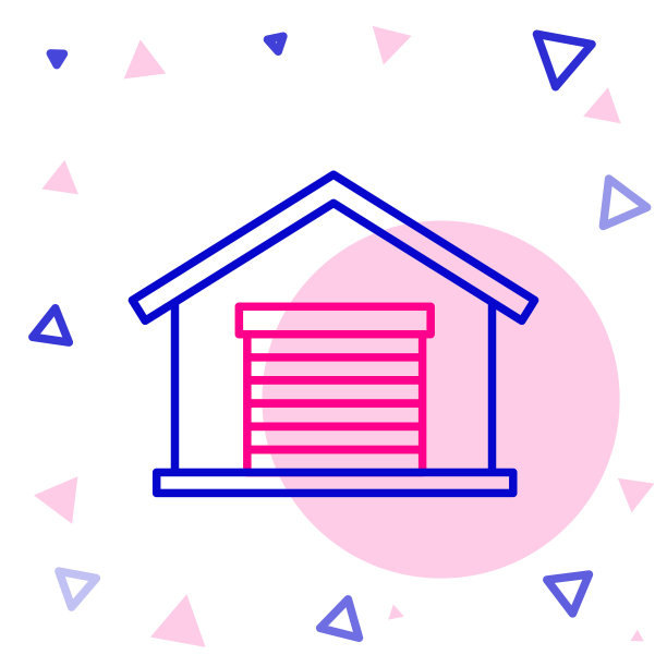 线仓库图标隔离在白色背景。色彩斑斓的轮廓的概念。矢量图图片下载