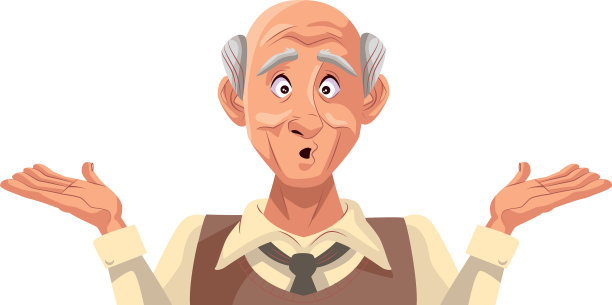 老爷爷角色孤立图标图片下载