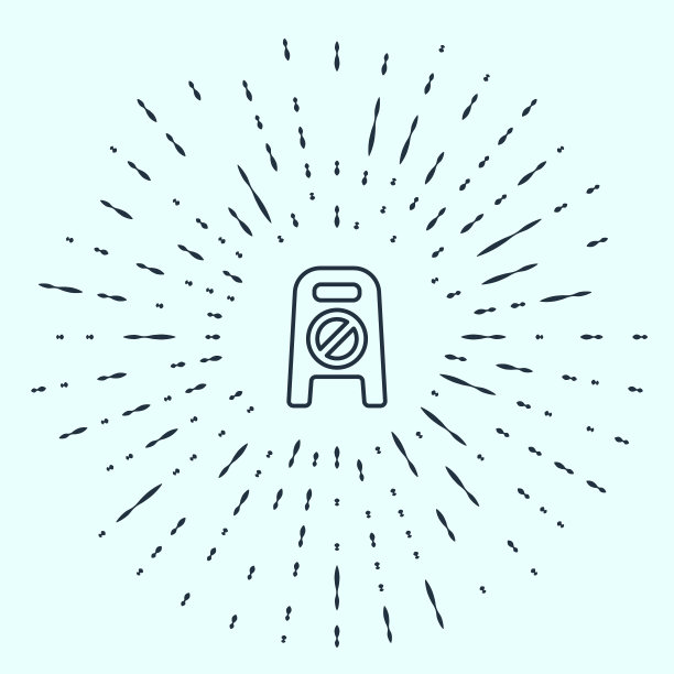 灰色背景上显示“湿地板正在清洗”图标。清洁服务理念。抽象的圆随机点。矢量图图片下载