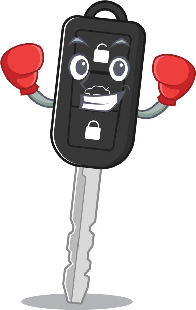 运动拳击车钥匙吉祥物性格风格图片下载
