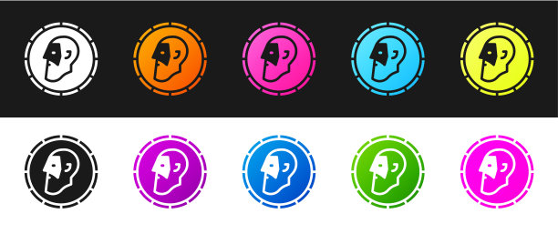 设置古代硬币图标孤立的黑色和白色背景。向量图片下载