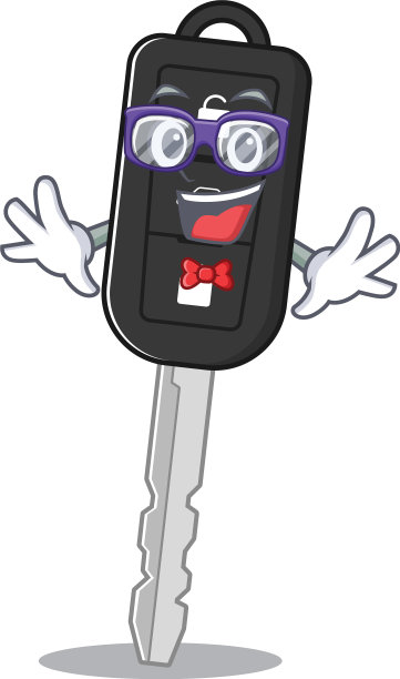卡通人物极客车钥匙设计图片下载