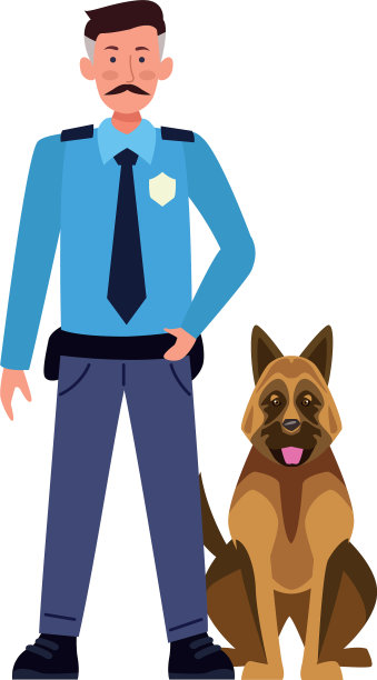 德国牧羊犬的警官图片下载