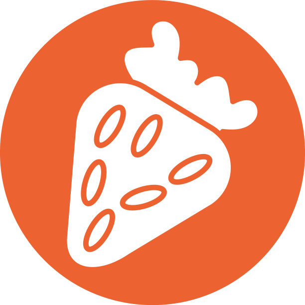 多汁的草莓剪影风格图标图片下载