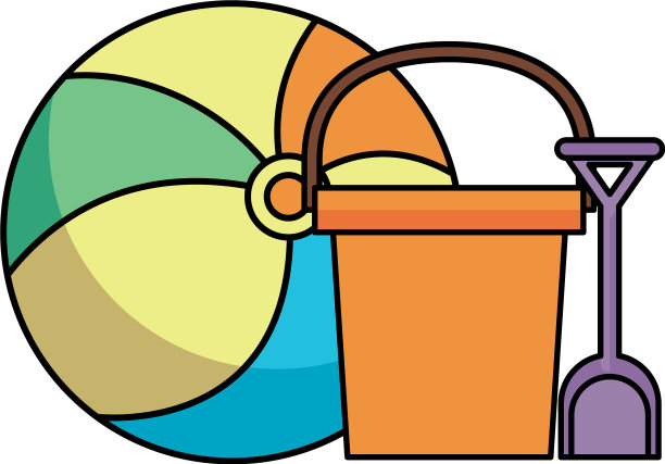 沙桶与铲和气球儿童玩具图片下载