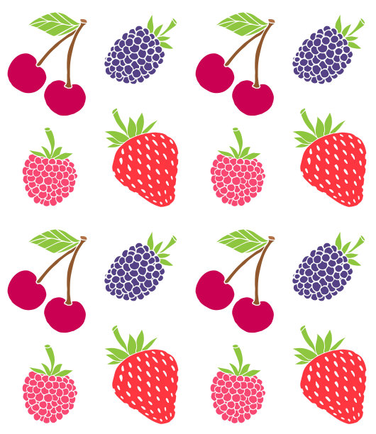 矢量无缝模式的彩色手绘涂鸦素描浆果图片下载