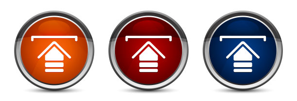 上传图标独家蓝、红、橙圆形按钮设计集图片下载