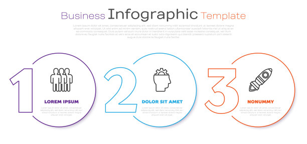 设置用户组、带装备的人、带火的火箭船。业务信息模板。向量图片下载