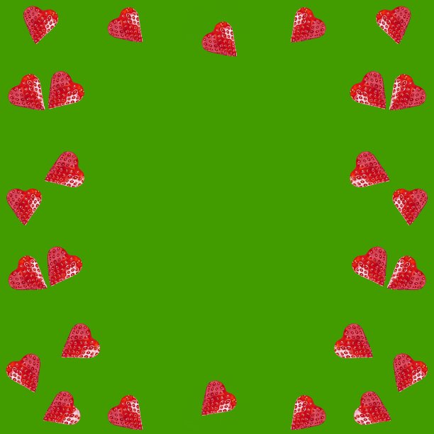 草莓心形文字卡片图片下载