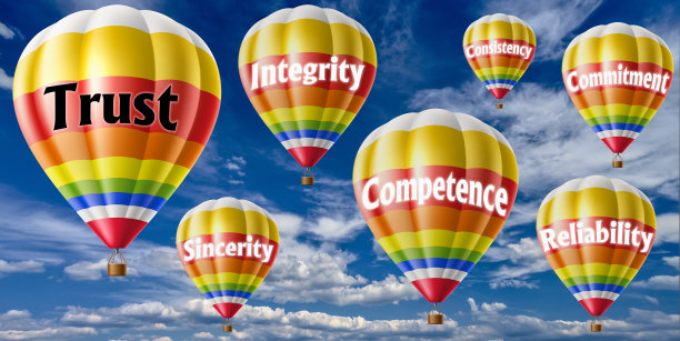 热气球与信任的概念。抽象背景，思维和创造力图片下载