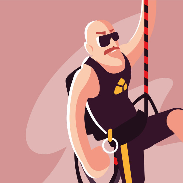 带着攀岩设备的攀岩者图片下载