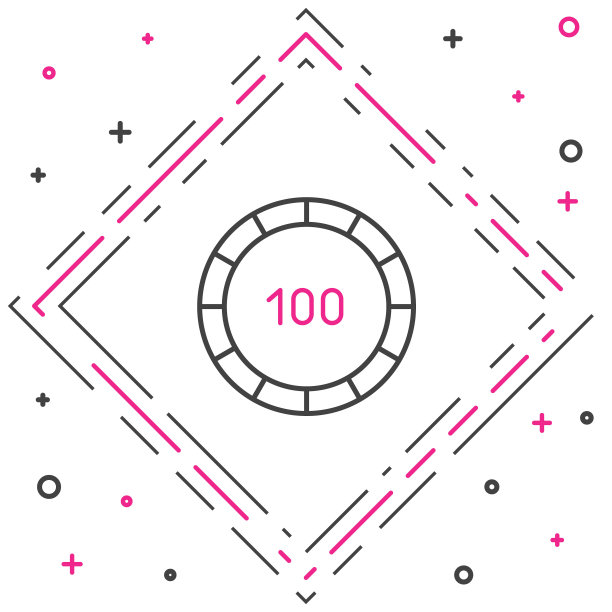 Line Casino芯片图标孤立在白色背景上。赌场赌博。色彩斑斓的轮廓的概念。矢量图图片下载