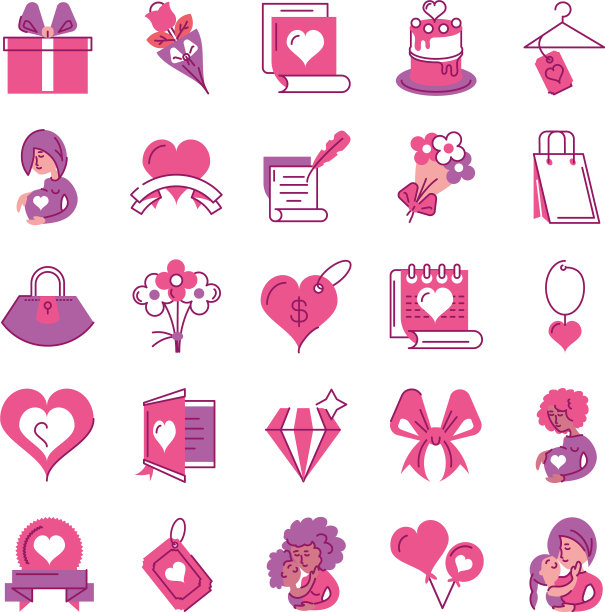 设置图标母亲节半线和颜色风格图片下载